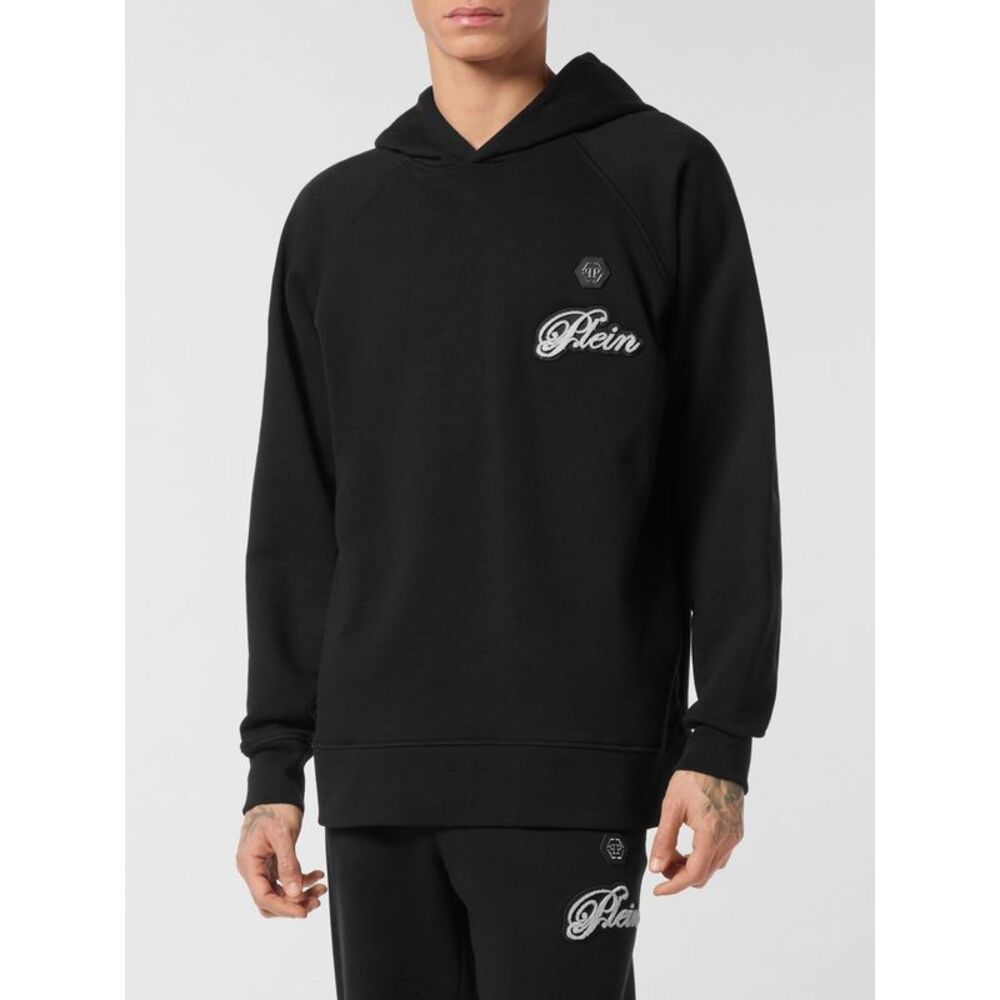 Philipp Plein Men Philipp Plein Jersey Hoodie With Contrasting Logo